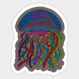 Rainbow Jellyfish - transparent background Sticker